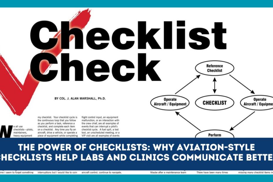 The Power of Checklists: Why aviation-style checklists help labs and clinics communicate better